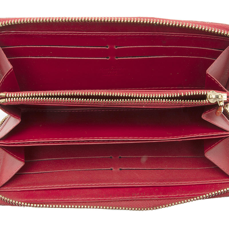 Louis Vuitton Monogram Zippy Wallet Red Interior