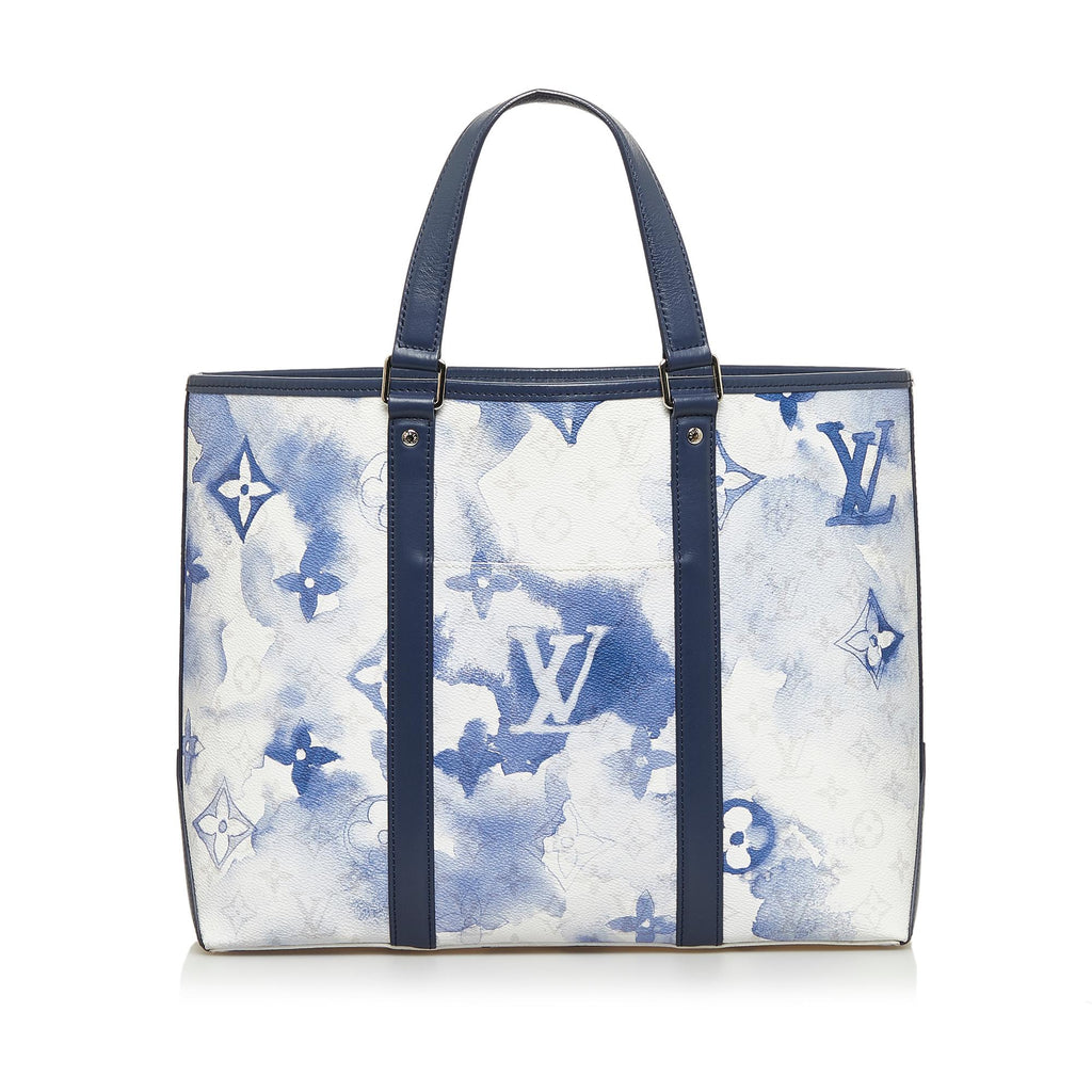 Louis Vuitton Blue Monogram Watercolor Cotton And Silk Bandana