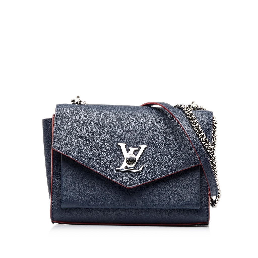 Louis Vuitton My Lockme Wallet Purse Black Leather Silver