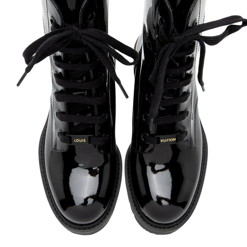 Louis Vuitton Patent Leather Territory Combat Boots - Size 7 / 37 (SHF-foj968)