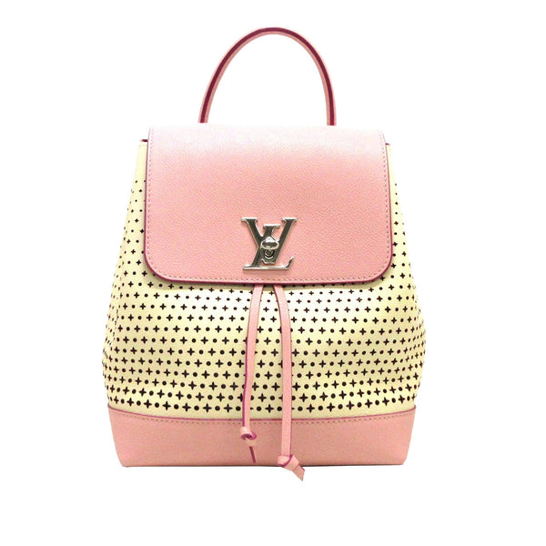 Louis Vuitton Lockme Perforated Leather Backpack Color Pink