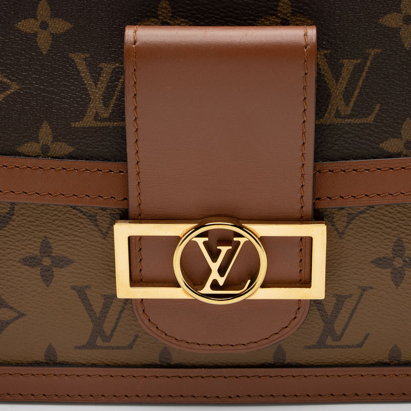 Louis Vuitton Reverse Monogram Dauphine MM Shoulder Bag (SHF-J1x6hG)