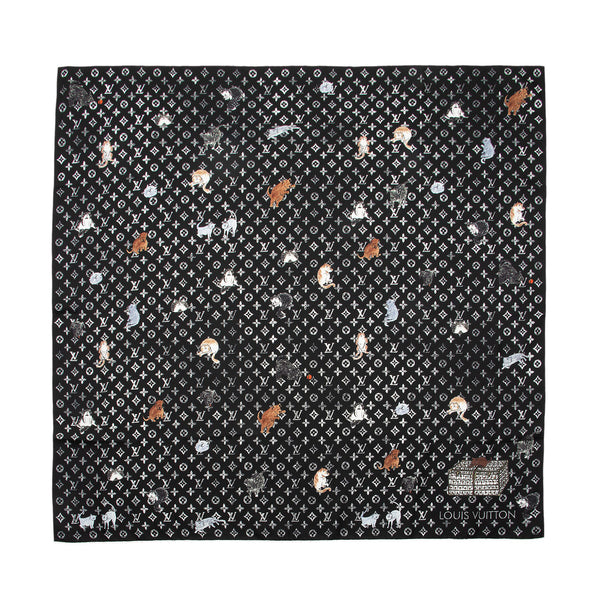 Louis Vuitton Silk Catogram 90cm Scarf (SHF-Ew9N4V)