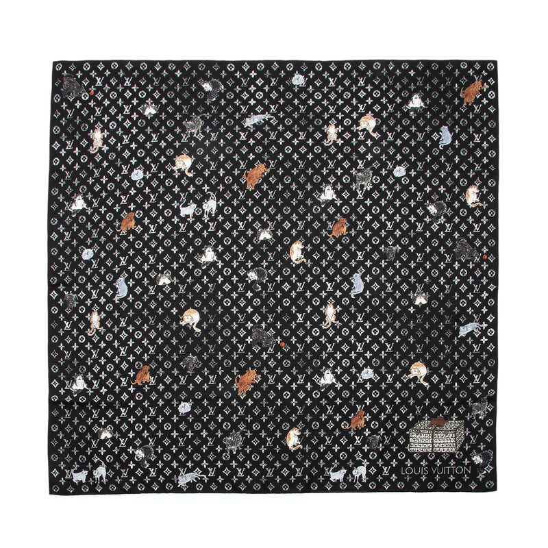 Louis Vuitton Silk Catogram 90cm Scarf (SHF-Ew9N4V)