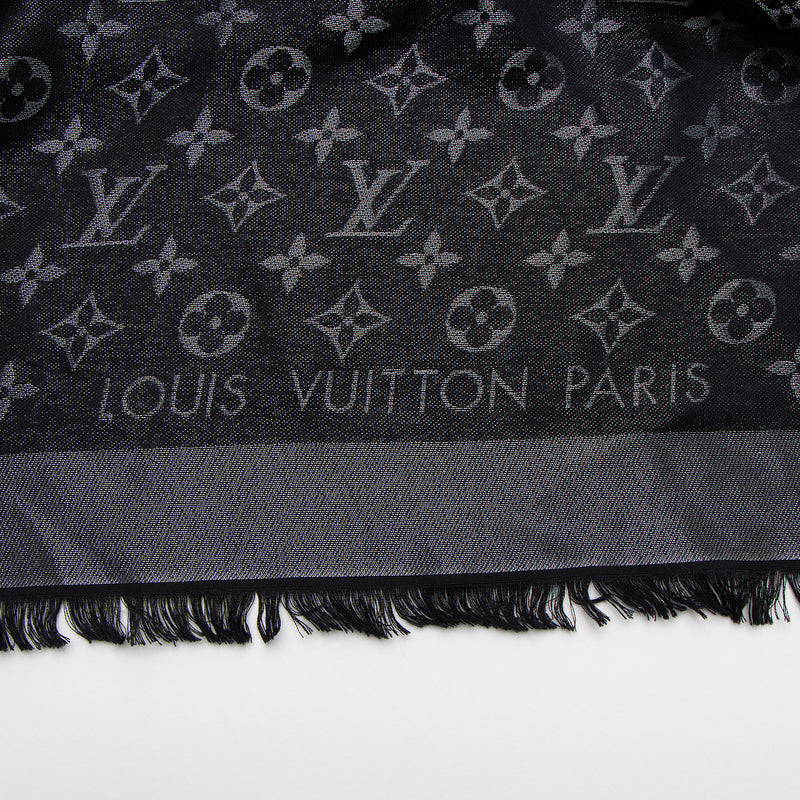 Louis Vuitton Silk Lurex Wool Monogram Shine Shawl (SHF-F0QPrS)