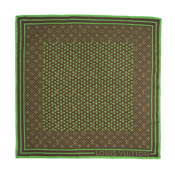 Louis Vuitton Silk Monogram Perforated 70cm Scarf (SHF-Qx0q00)