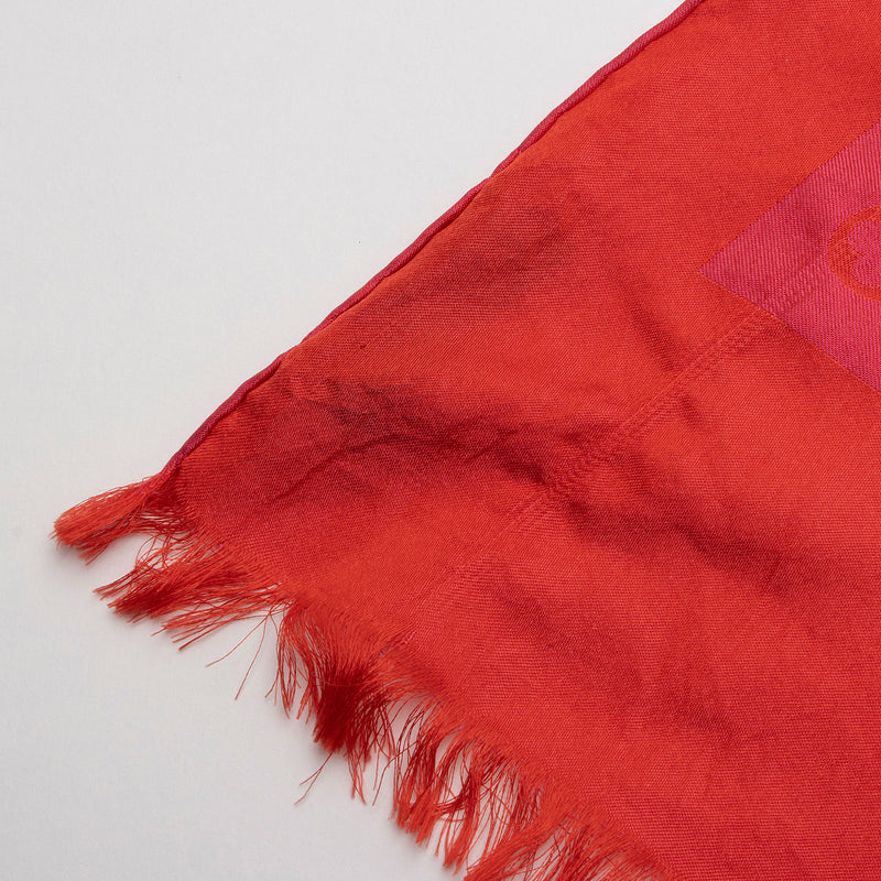 Louis Vuitton Red Monogram Jacquard Shawl Scarf