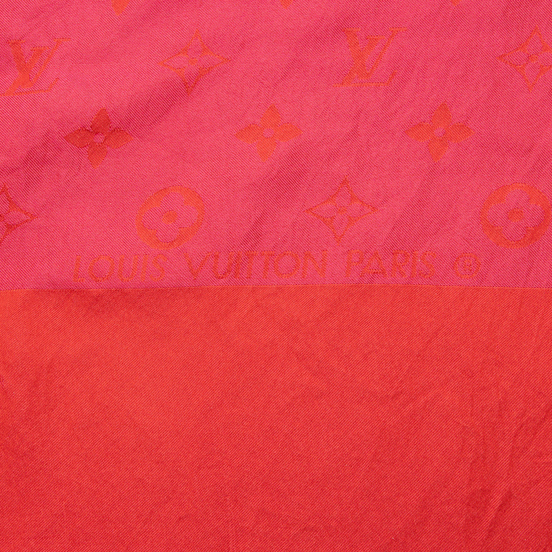 Louis Vuitton Ivory Monogram Jacquard Silk Monaco Scarf Louis