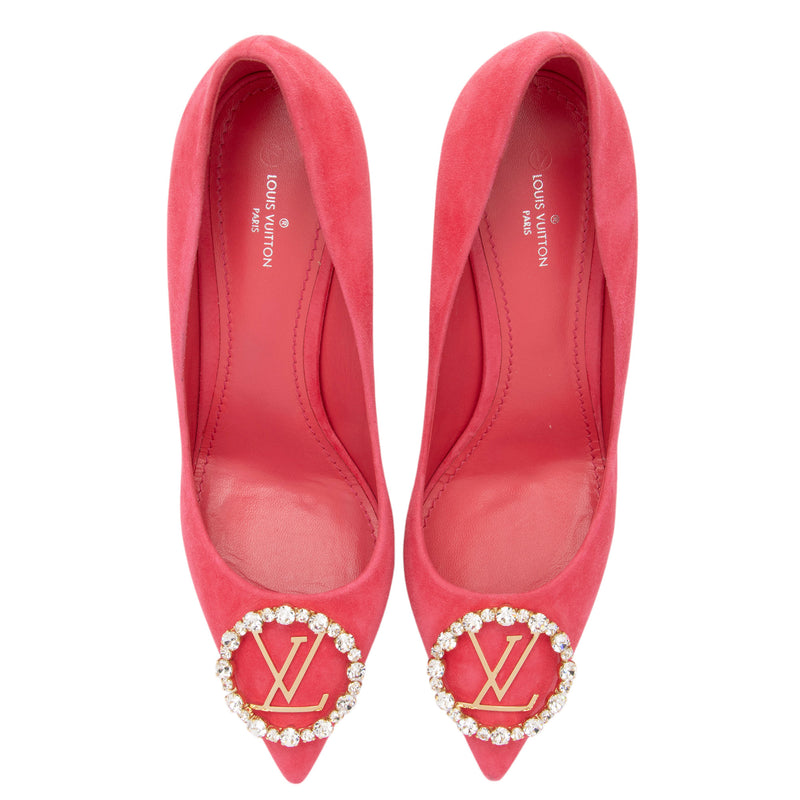 Louis Vuitton Suede Crystal Madeleine Pumps - Size 9 / 39 (SHF-Bb71bi)