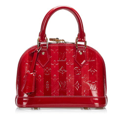 Louis Vuitton rayures Alma Bb Vernis Leather Satchel Crossbody Bag