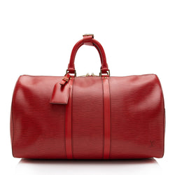 Pre-loved Louis Vuitton Keepall Leather 45 Travel Bag Red Epi Leather