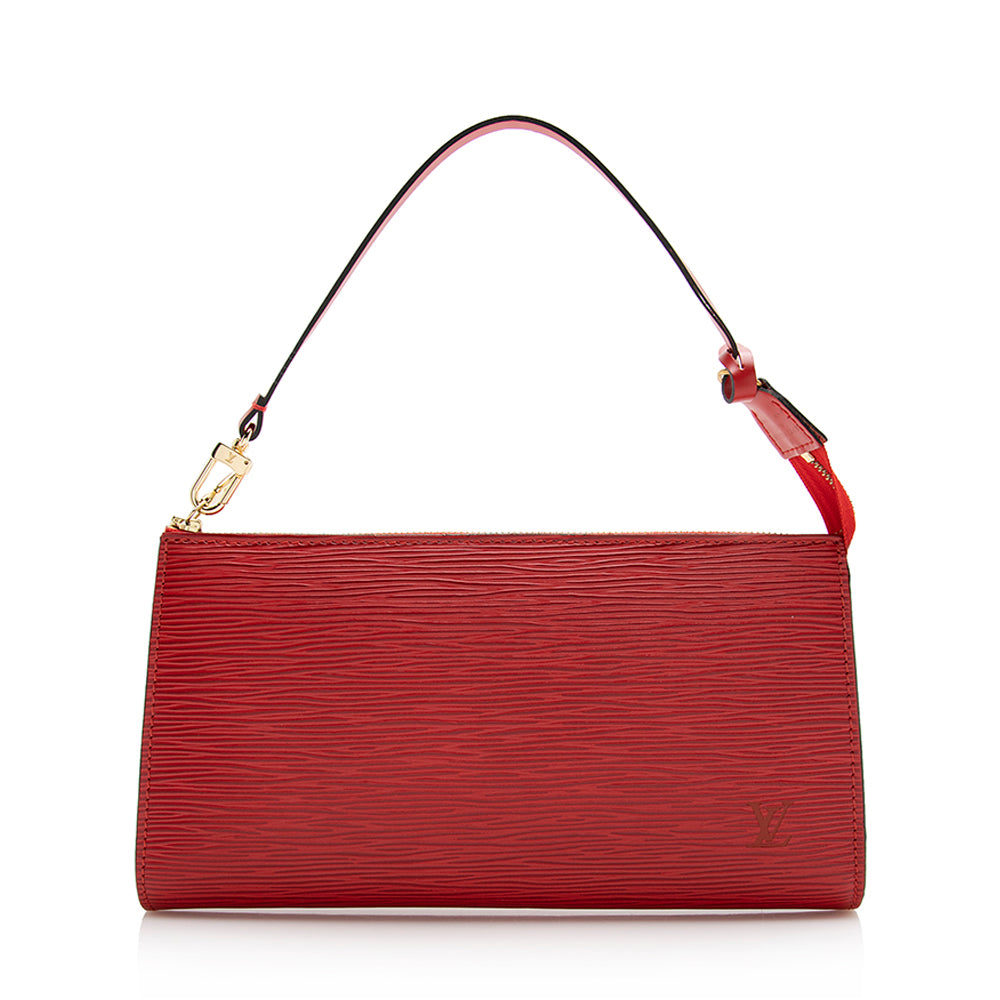 Louis Vuitton Red Epi Leather Pochette Handbag