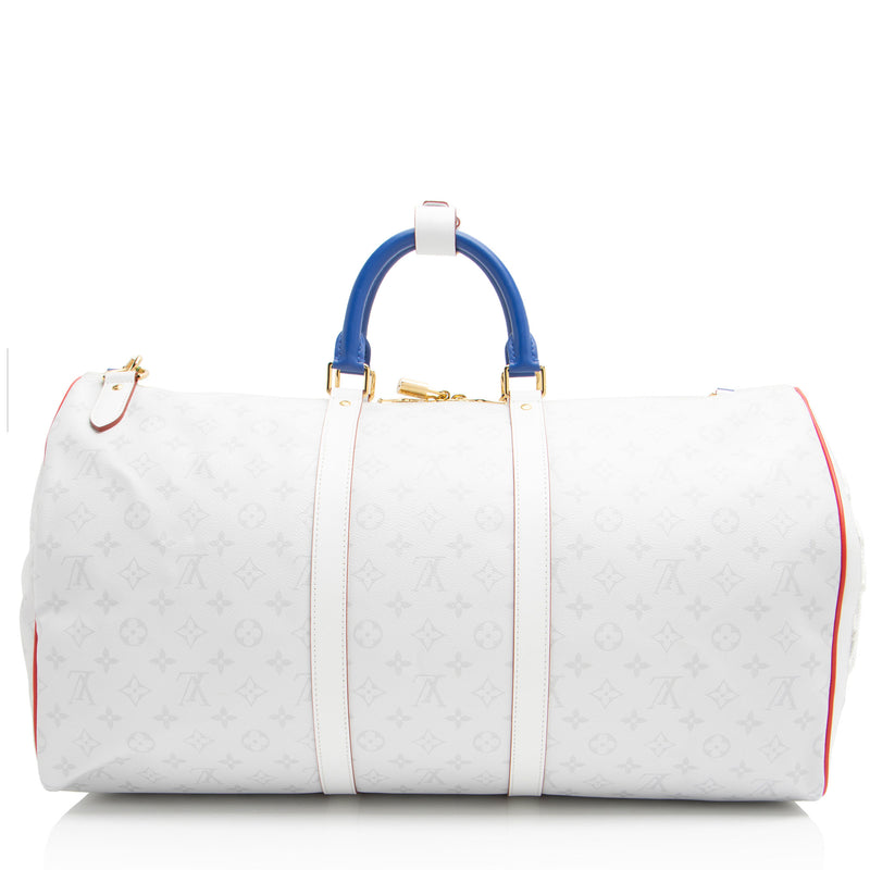 Louis Vuitton X NBA Monogram Chalk Keepall Bandouliere 55 Duffle (SHF-JmygZc)