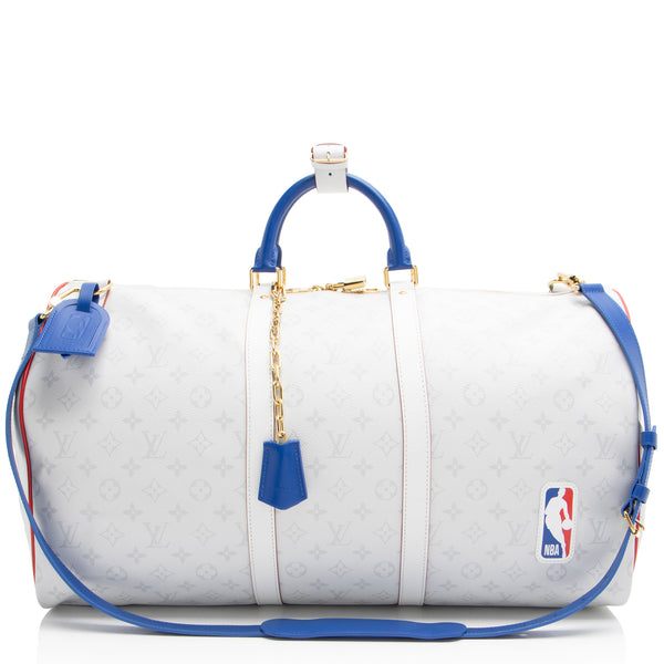 Louis Vuitton X NBA Monogram Chalk Keepall Bandouliere 55 Duffle (SHF-JmygZc)