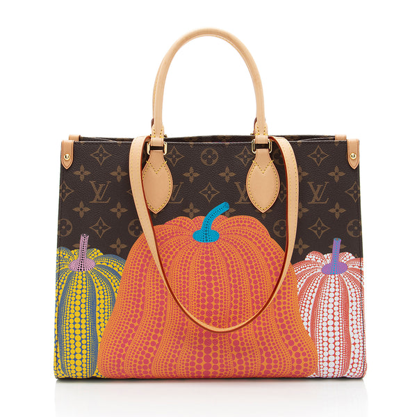 Louis Vuitton x YK Monogram Canvas Pumpkin Onthego MM Tote (SHF-8NCXSI)