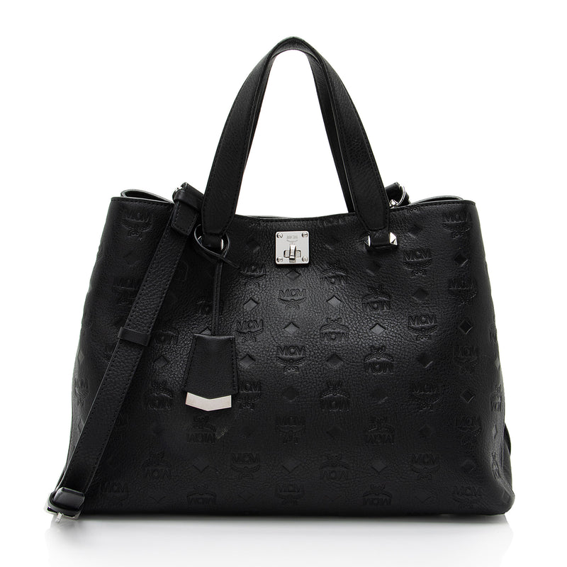 MCM Embossed Leather Essential Large Tote (SHF-uND5jq)