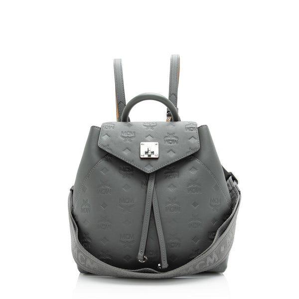 MCM Embossed Leather Essential Small Backpack (SHF-23773)