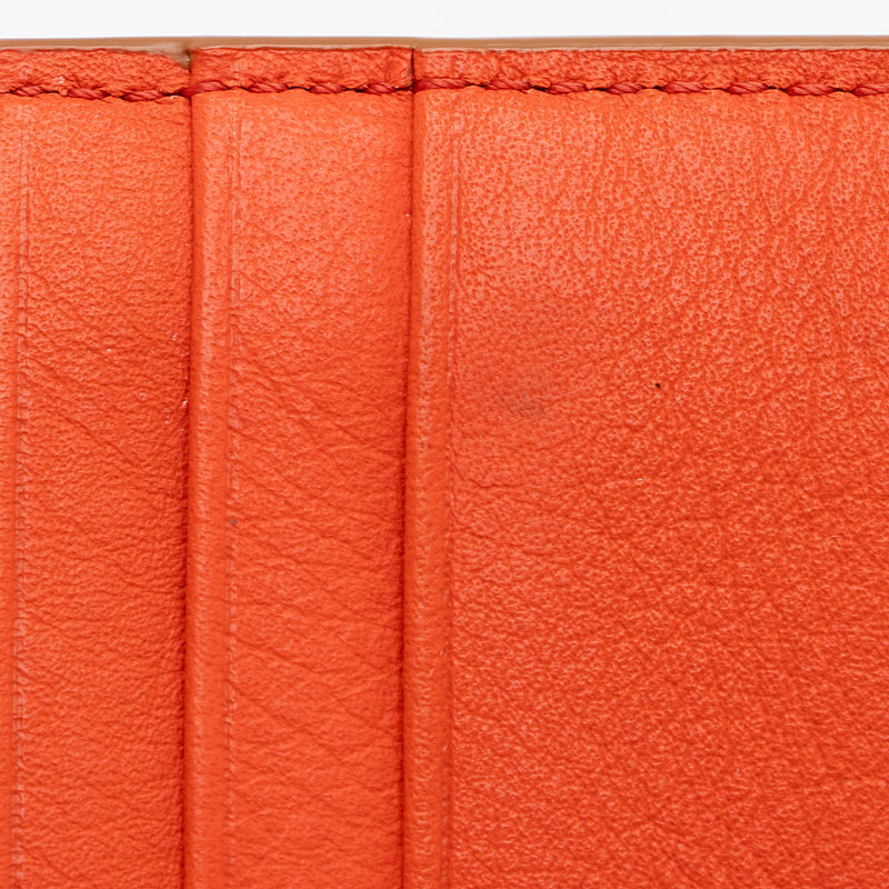 Mcm Embossed Leather Tri-Fold Mini Flap Wallet