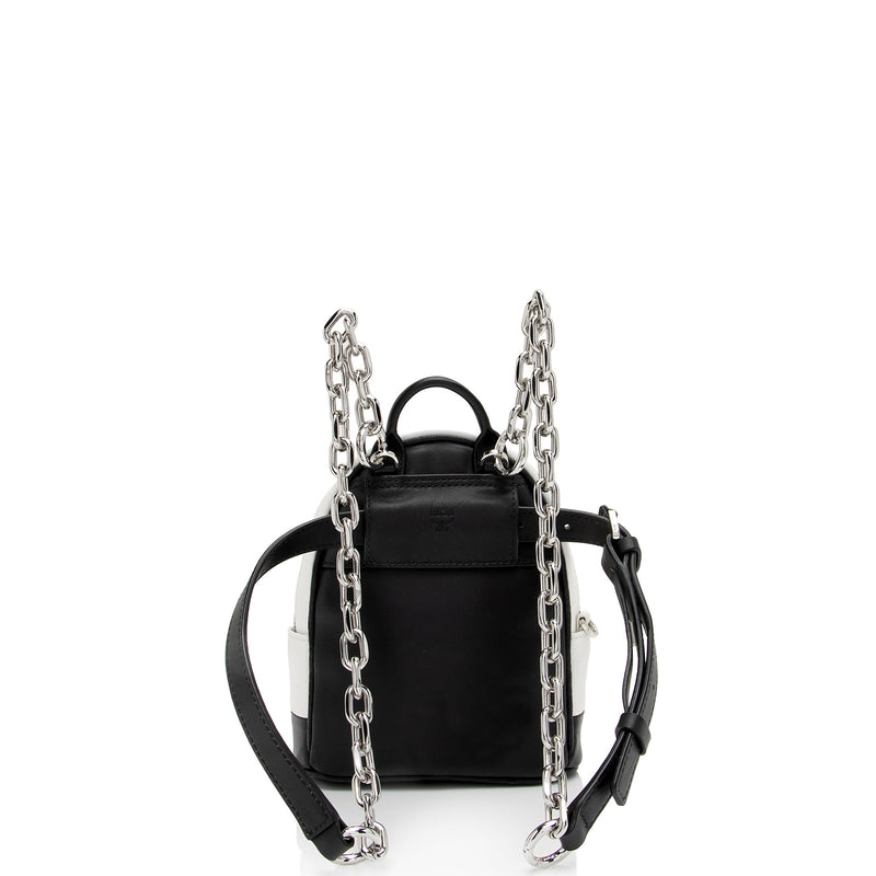 MCM Leather Contrast Logo Mini Crossbody Backpack (SHF-5e6XtF)