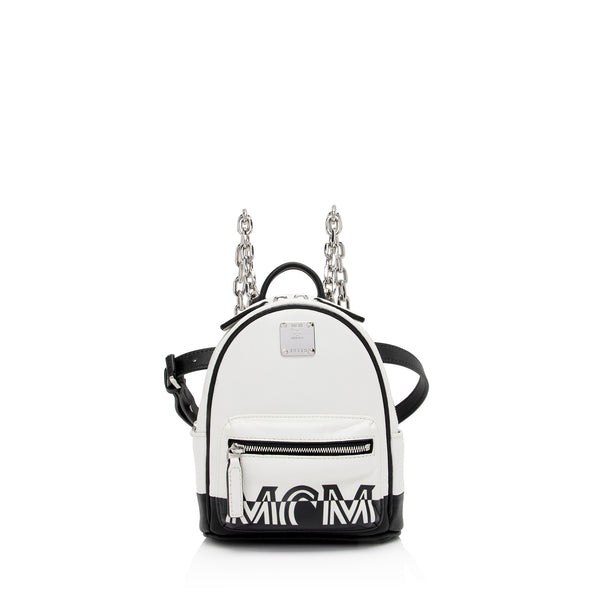 MCM Leather Contrast Logo Mini Crossbody Backpack (SHF-5e6XtF)