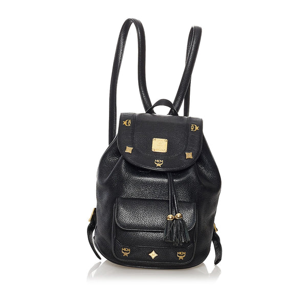 MCM Leather Drawstring Backpack (SHG-09LlGm)