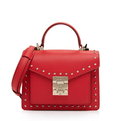 MCM Leather Studded Park Ave Patricia Small Satchel (SHF-JtDGO5)