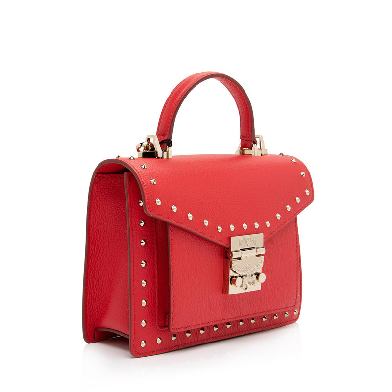 MCM Leather Studded Park Ave Patricia Small Satchel (SHF-JtDGO5)