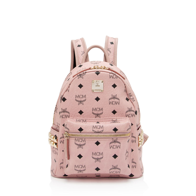 MCM Leather Visetos Side Studs Stark Mini Backpack (SHF-d4a9Dw)