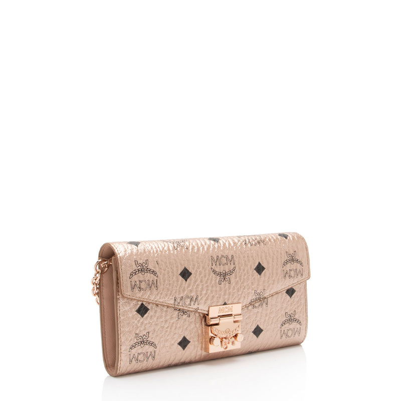 MCM Metallic Visetos Patricia Chain Wallet (SHF-2joDiH)