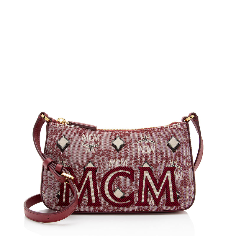 MCM Vintage Monogram Jacquard Aren Mini Shoulder Bag (SHF-KaFc7J)