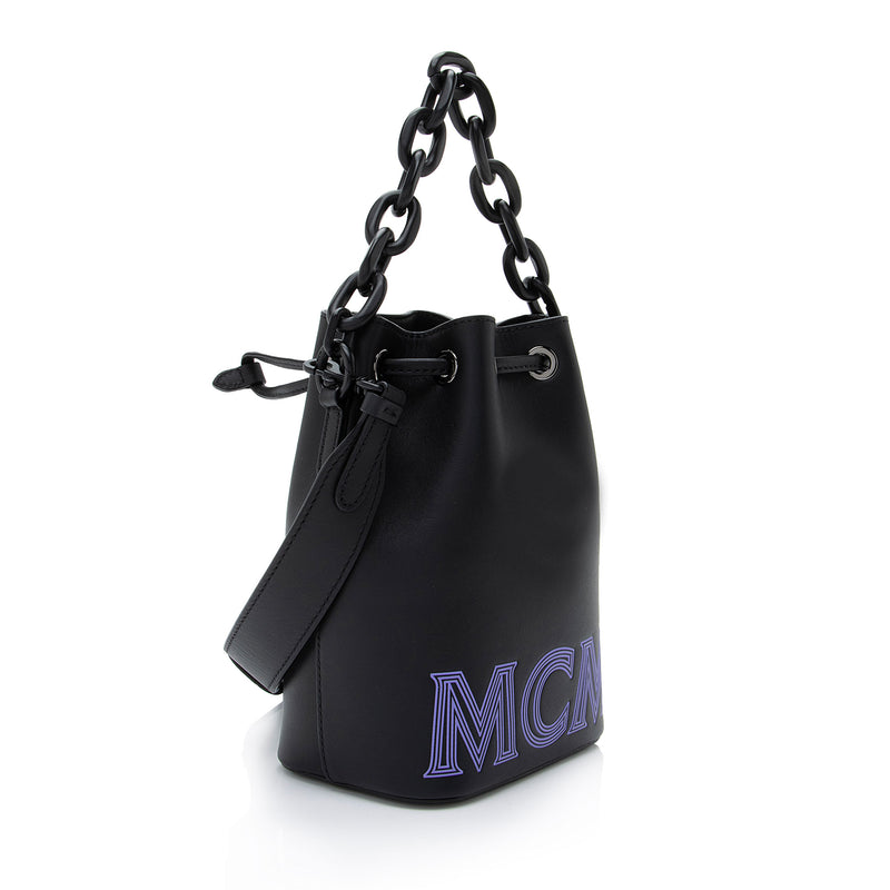 MCM Nappa Leather Aren Chain Mini Bucket Bag (SHF-4PI5hA)