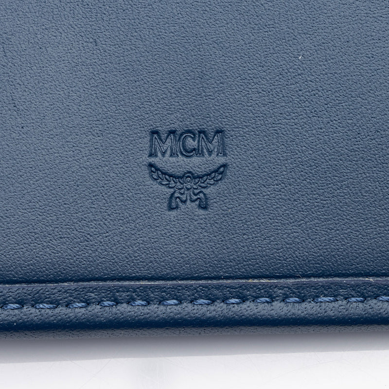 MCM Aren Embroidered Monogram Leather Small Wallet Mini (Oatmeal