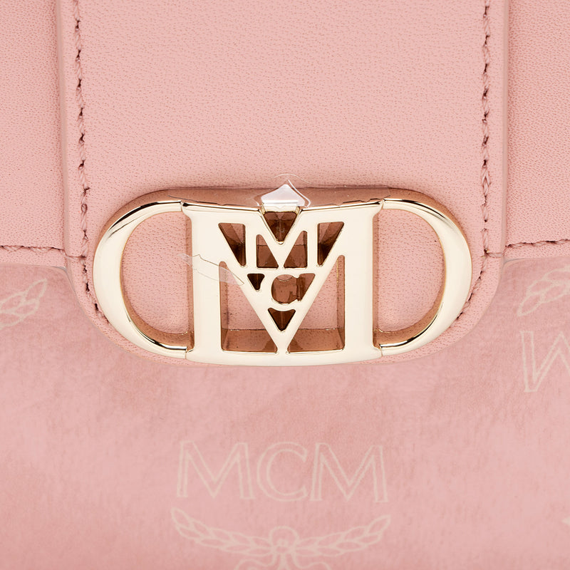 MCM Visetos Calfskin Logo Mode Travia Small Shoulder Bag (SHF-KNeT3n)