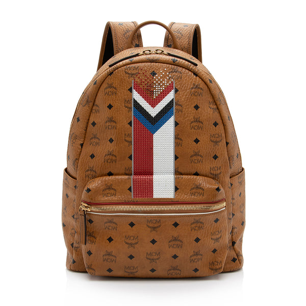 MCM Visetos Chevron Stripe Stark Medium Backpack (SHF-0BUVe6)