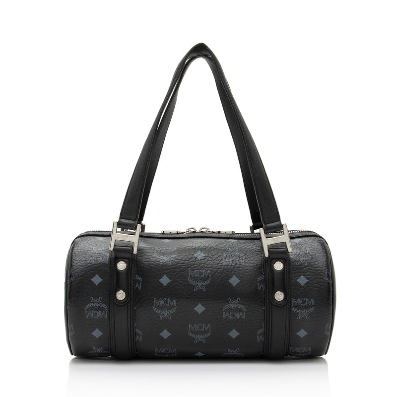 MCM Visetos Essential Barrel Bag Black 635672