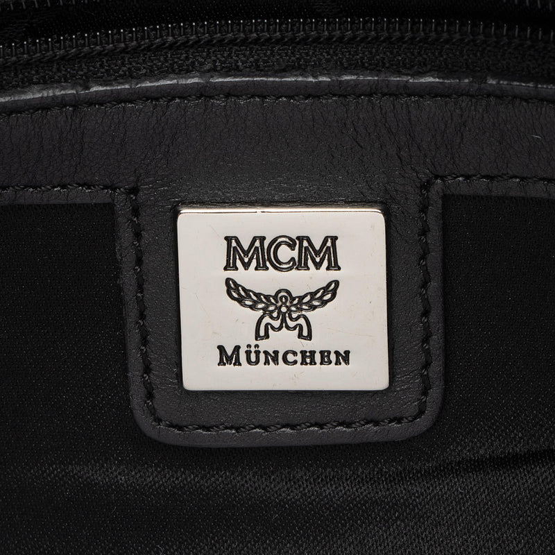 MCM Essential Visetos Original Boston 18 Top Handle Bag at FORZIERI