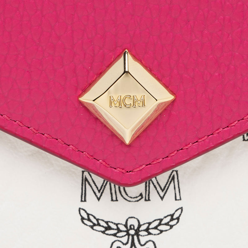 MCM Visetos Leather Colorblock Love Letter Mini Card Case (SHF