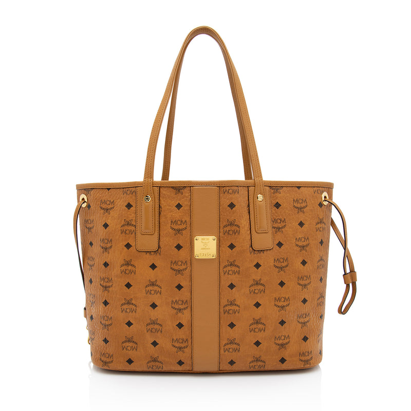 MCM Visetos Liz Reversible Medium Shopper Tote (SHF-5jbAX8)