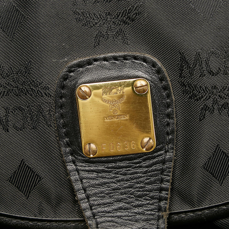 Vintage Authentic MCM Black Nylon Fabric Visetos Boston Bag Germany