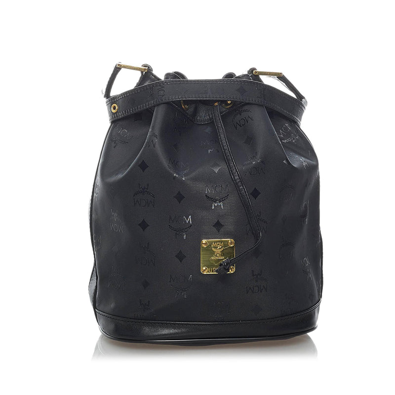 MCM Black Nylon and Leather Drawstring Backpack MCM