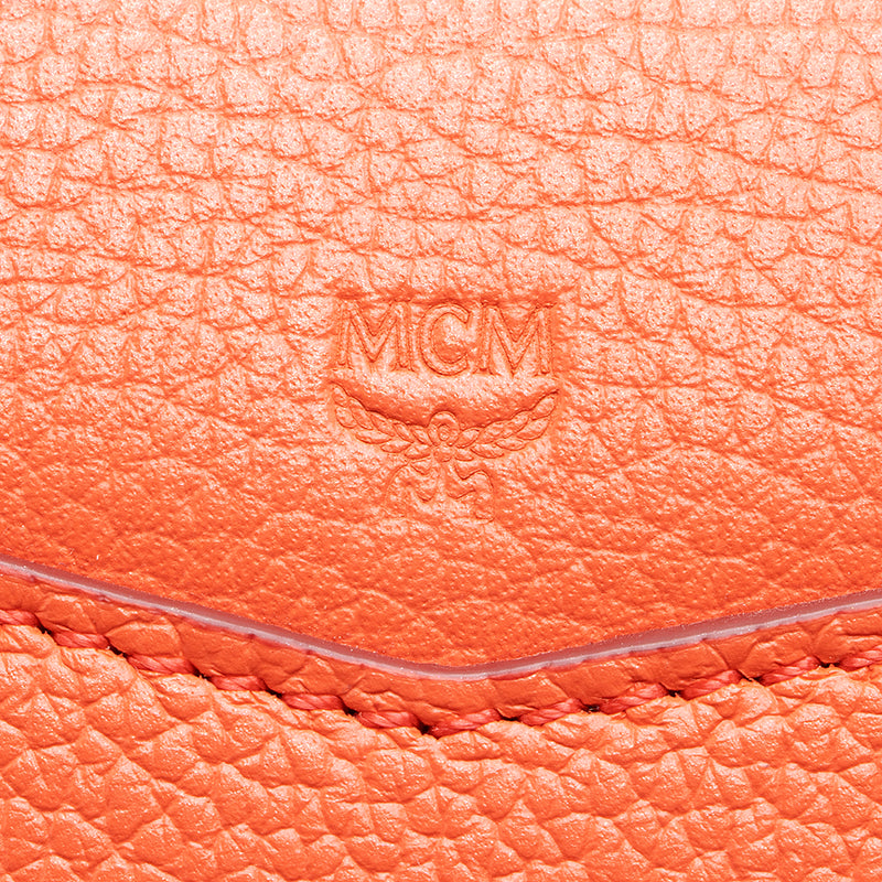 Auth MCM Orange Leather Messenger or Shoulder Bag (2 Way)