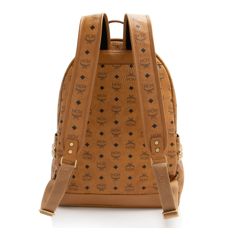 MCM Visetos Side Studs Stark Large Backpack (SHF-PZWuDQ)