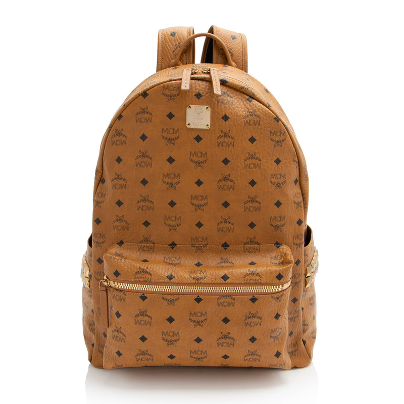 MCM Visetos Side Studs Stark Large Backpack (SHF-PZWuDQ)