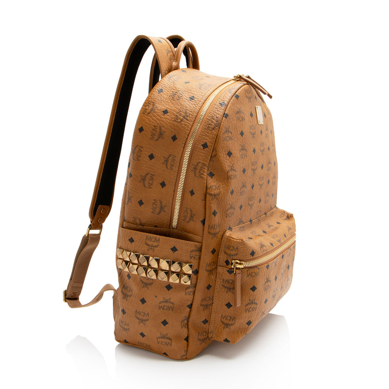 MCM Visetos Side Studs Stark Large Backpack (SHF-PZWuDQ)