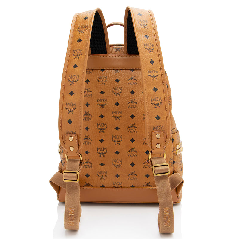 MCM Visetos Side Studs Stark Medium Backpack (SHF-jhxEAQ)