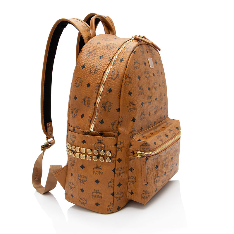 MCM Visetos Side Studs Stark Medium Backpack (SHF-jhxEAQ)