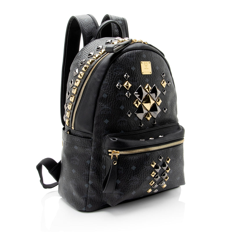 MCM Visetos Studded Backpack (SHF-WREaGD)