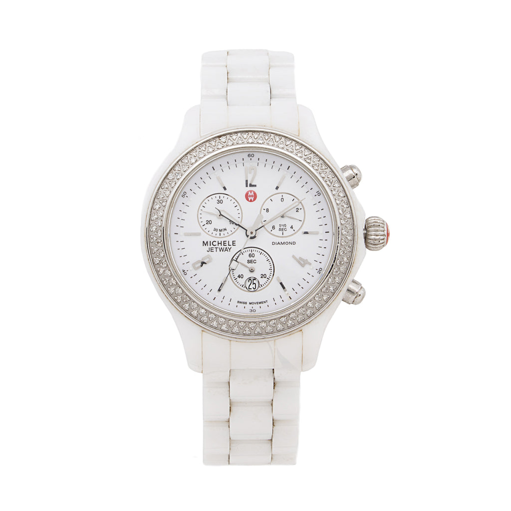 Michele Diamond Ceramic Jetway Chronograph Watch SHF