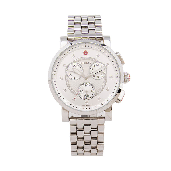 Michele Stainless Steel Diamond Sporty Sport Sail Watch (SHF-61jGqC)