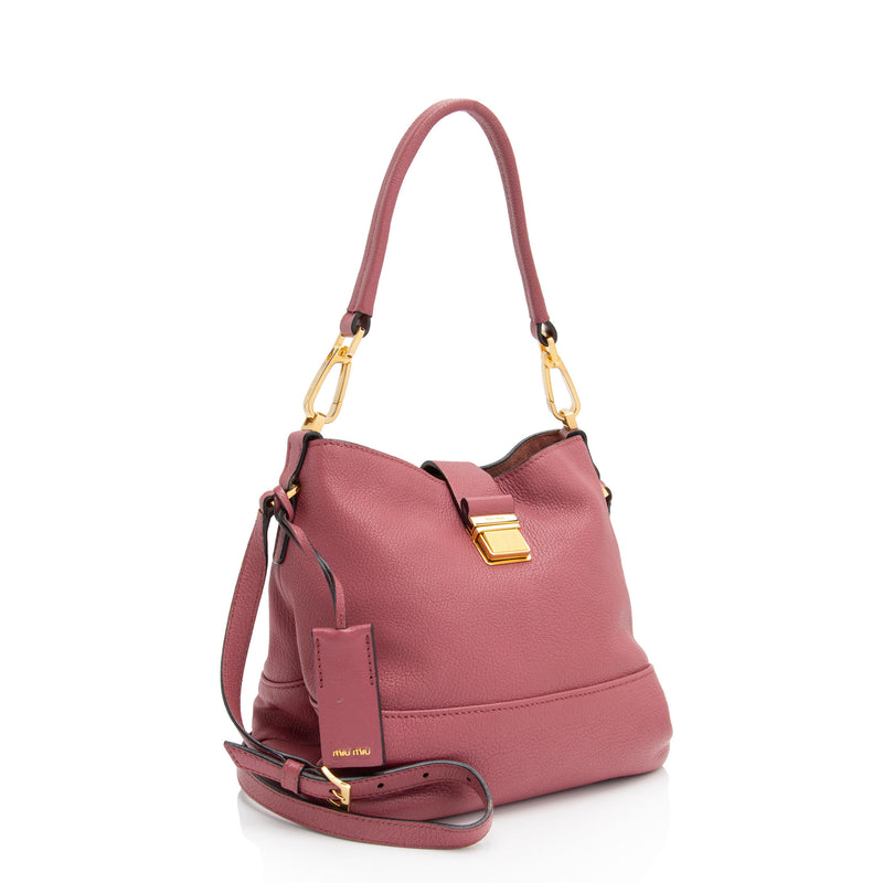 Miu Miu Goatskin Madras Hobo (SHF-PhWqD9)